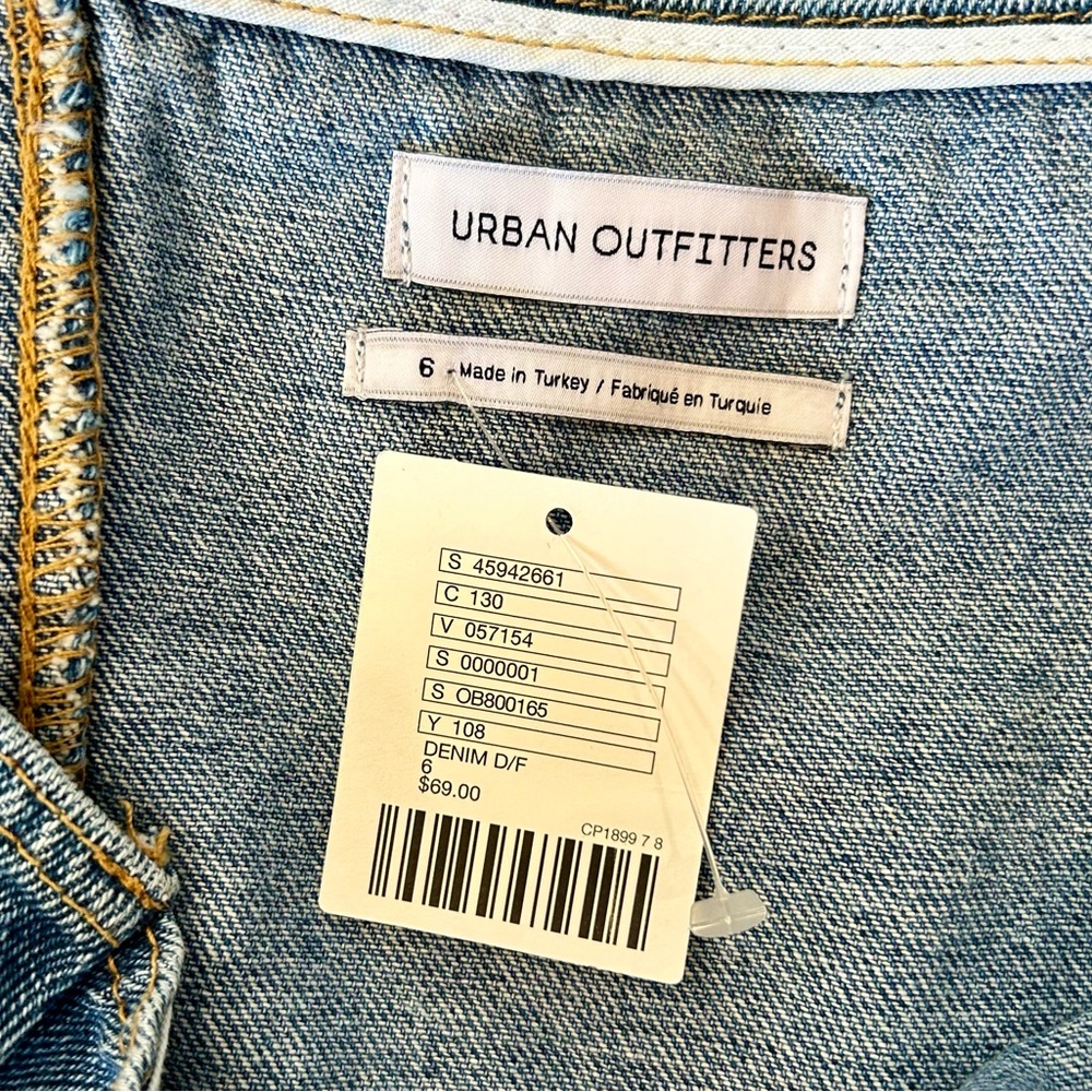 NWT Urban outfitters women’s mini scoop neck denim dress with button detail - Picture 4 of 4